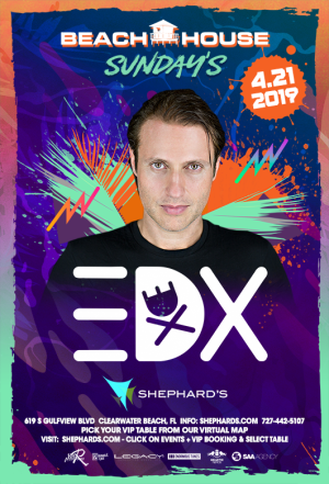 EDX at Beach House Sundays (Easter Sunset Show), Sunday, April 21st, 2019
