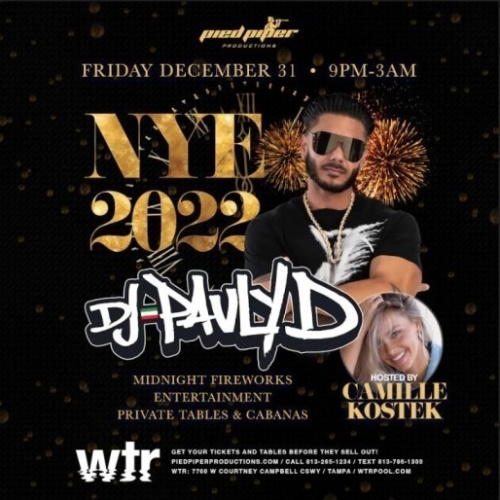 NYE with DJ Pauly D hosted by Camille Kostek - WTR Pool