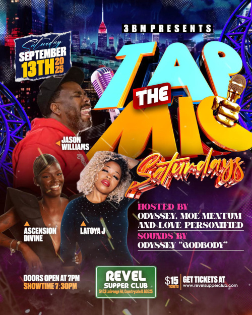 3BM Presents Tap The Mic Saturdays - Flyer