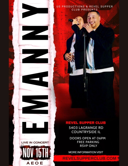 US Productions & Revel Supper Club Presents ...Emanny Live in Concert - Flyer