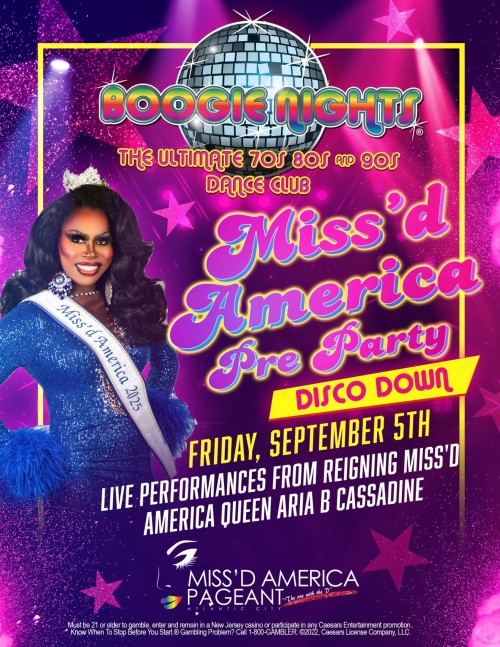 Boogie Nights - Miss'd America Pre Party - Flyer