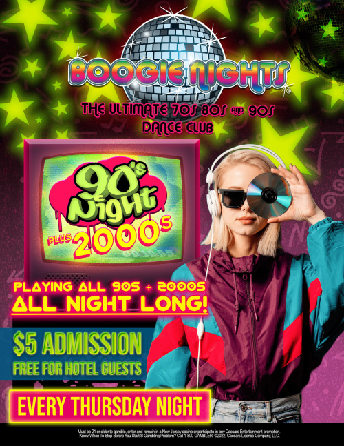 Boogie Nights - 90's Night - Flyer