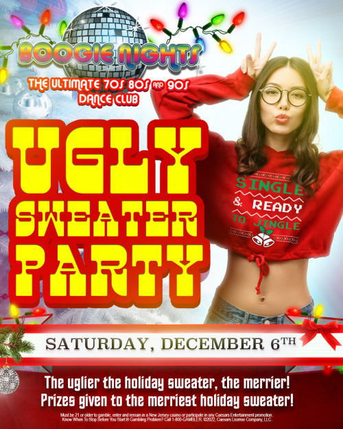 Boogie Nights - Ugly Sweater Party - Flyer