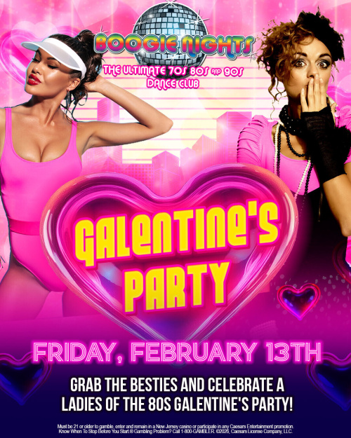Boogie Nights - Galentine's Party - Flyer