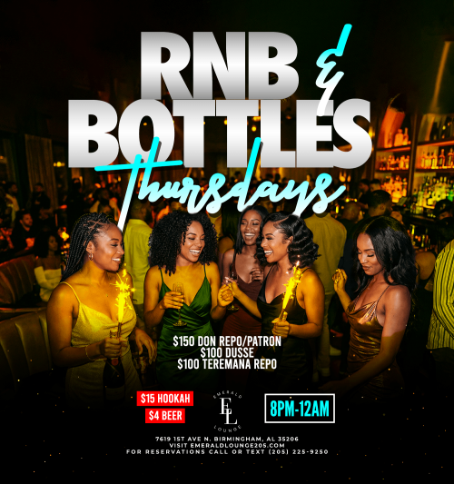 R&B and Bottles Thursdays - Flyer