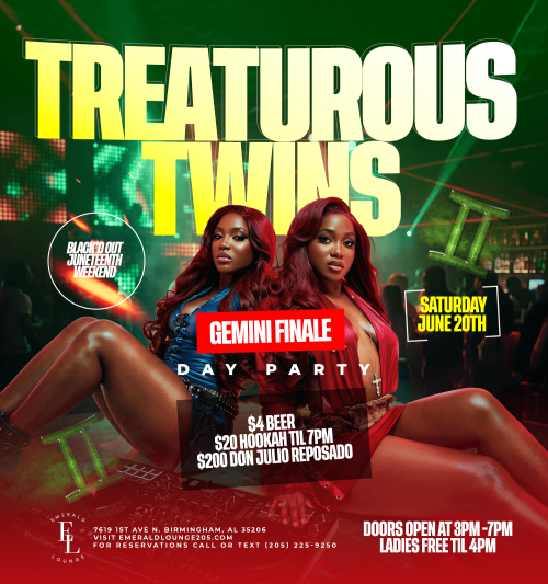 Double Header: Treaturous Twins Gemini Finale | Cancer SZN Countdown - Flyer