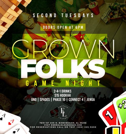Grown Folks Game Night - Flyer
