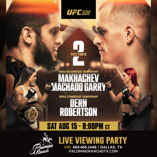 UFC 330 Watch Party: Makhachev vs. Machado Garry - Flyer