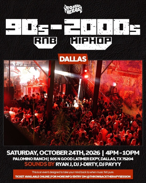 Throwback Therapy DALLAS: 90s + 2000s R&B /HipHop Experience - Flyer
