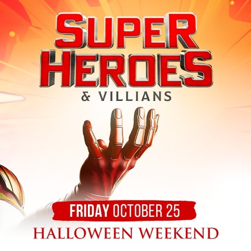 Super Heroes & Villians Night - Flyer