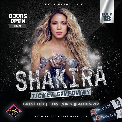 Shakira Tickets Giveaway, Friday, July 18th, 2025