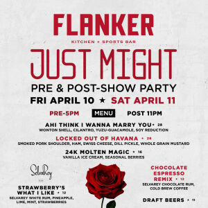 Flyer: Just Might Pre & Post Concert Party