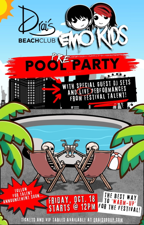 Emo Kids Pool Party - Flyer