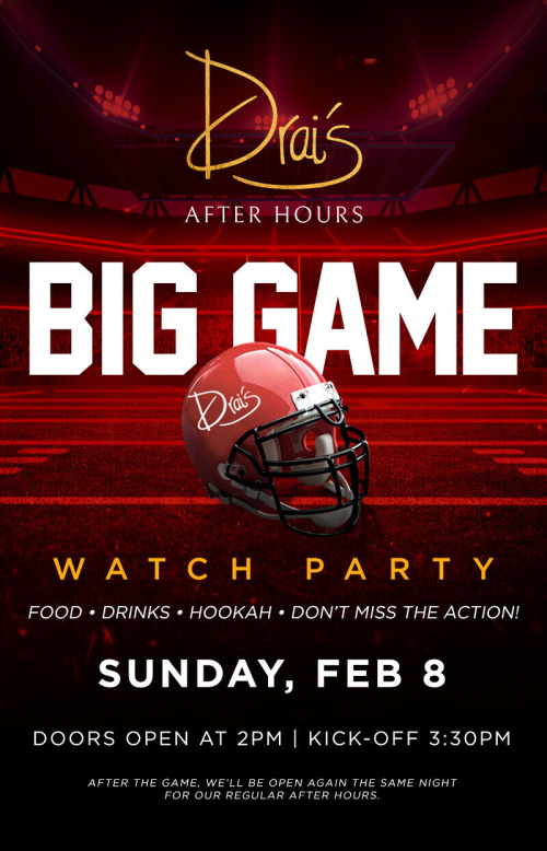 Big Game Watch Party - Flyer