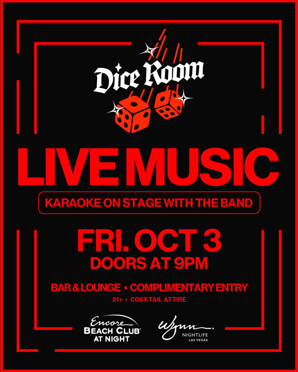 Dice Room at Encore Beach Club At Night Las Vegas thumbnail