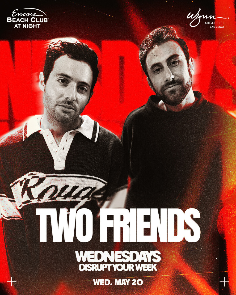 Two Friends at Encore Beach Club At Night Las Vegas thumbnail