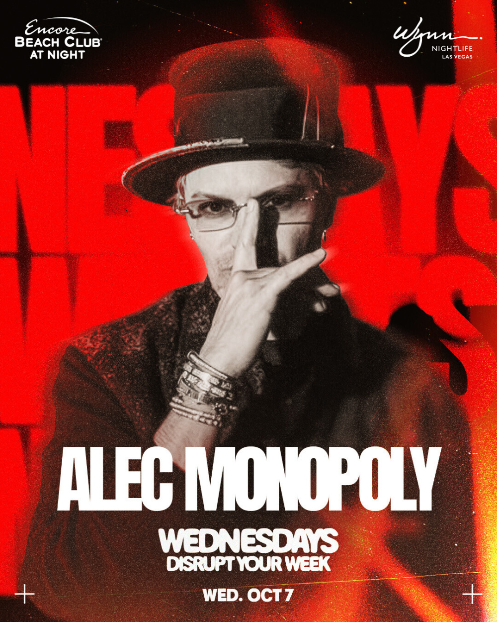 Alec Monopoly at Encore Beach Club At Night Las Vegas thumbnail