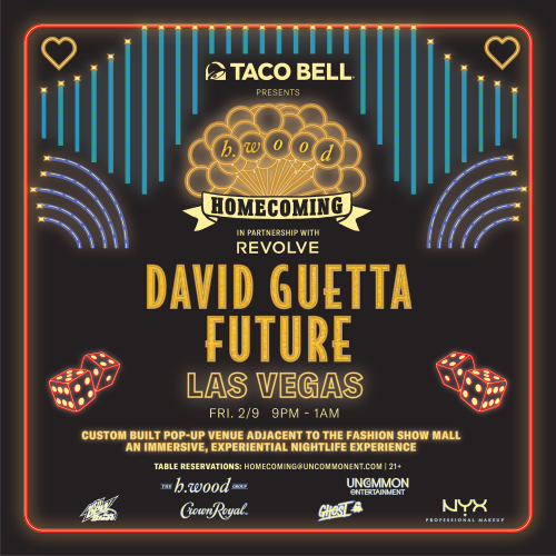Flyer: h.wood Homecoming 2024 - David Guetta & Future