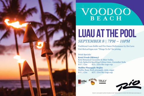 Flyer: Luau Pool Party at Voodoo Beach