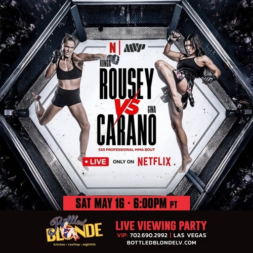 Roussey Vs Carano Watch Party - Flyer