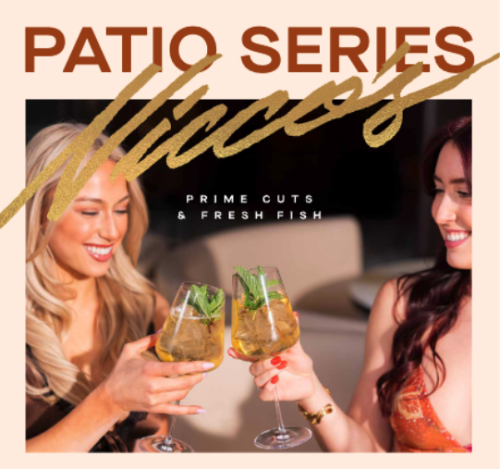 Nicco's Patio Pairings - Sip Happens: Prime Bites & Perfect Pours - Flyer
