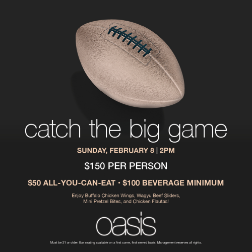 Big Game at Oasis - Flyer