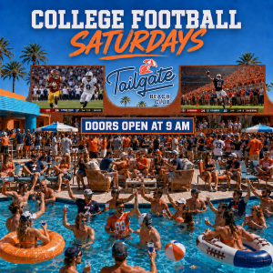 Flyer: COLLEGE FOOTBALL SATURDAY AT TAILGATE BEACH CLUB