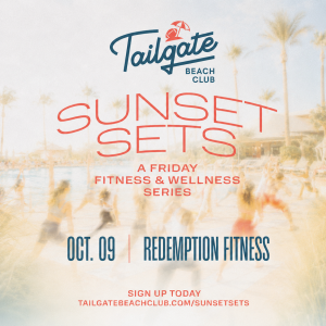 Flyer: SUNSET SETS: HEALTH & WELLNESS FRIDAY W/ REDEMPTION FITNESS