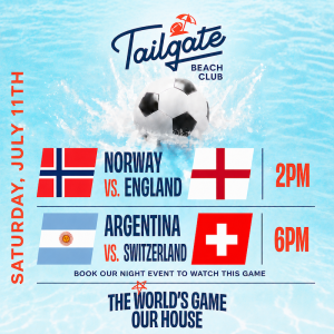Flyer: WORLD SOCCER WATCH PARTY | QUARTERFINALS WITH SOUNDS BY DJ G SQUARED & SHRED