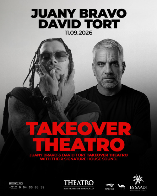 Juany Bravo x David Tort TAKEOVER Theatro - Flyer