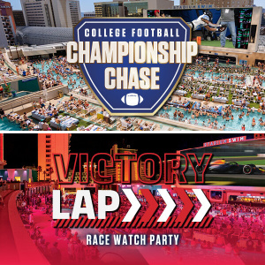 Flyer: College Football / Victory Lap Race Watch Party