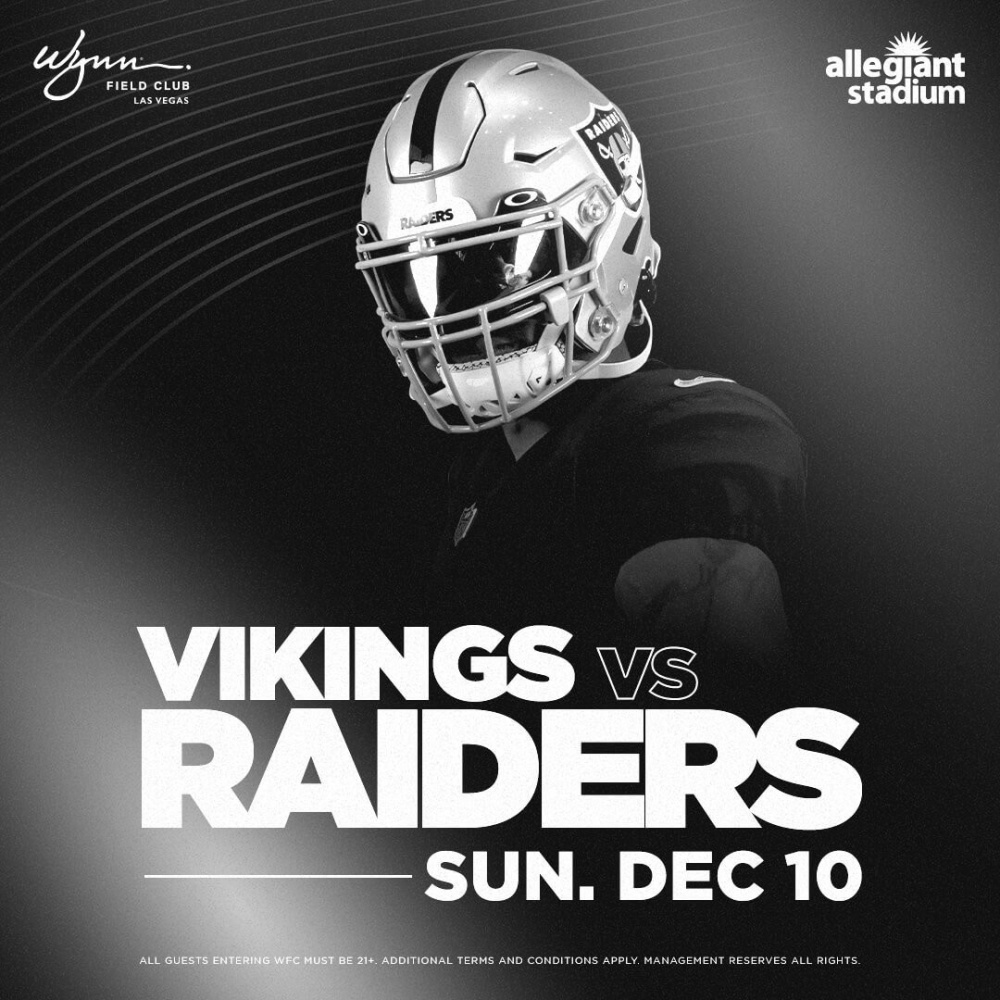 NFL: Minnesota Vikings at Las Vegas Raiders at Wynn Field Club Las Vegas thumbnail