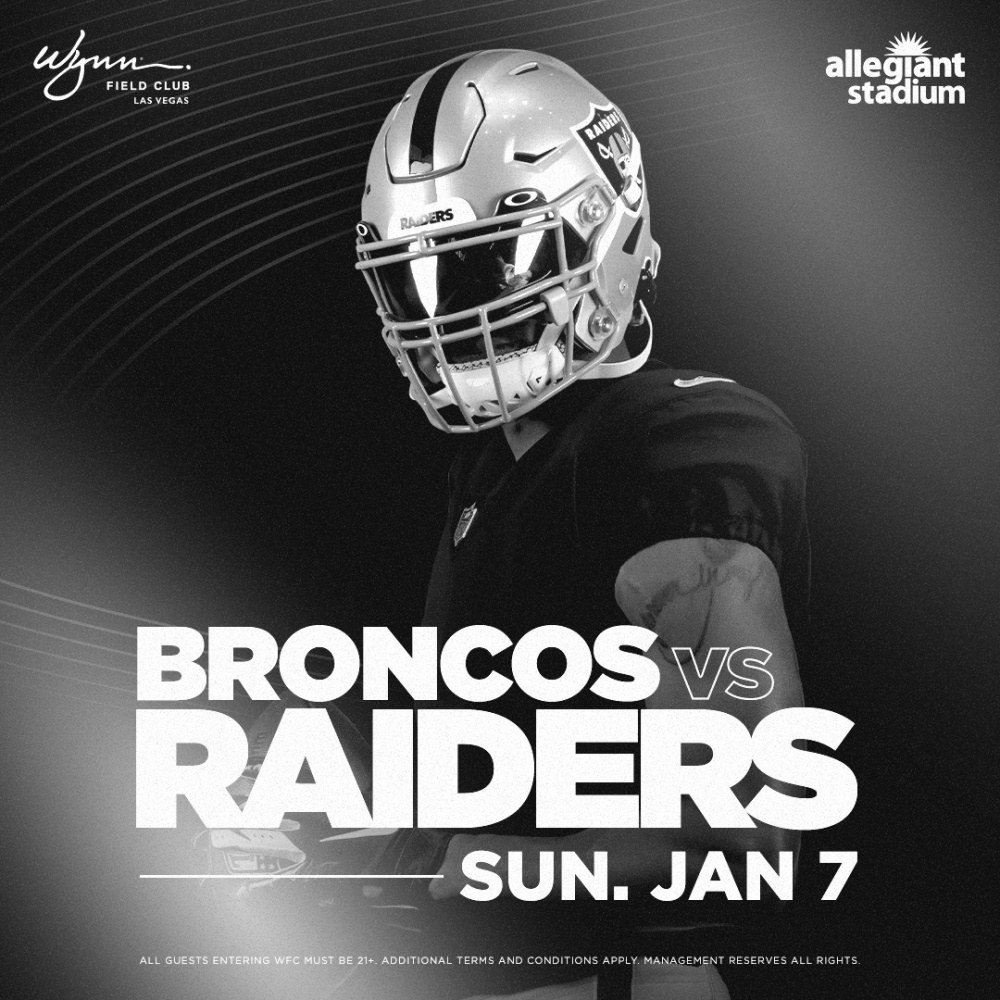 NFL: Denver Broncos at Las Vegas Raiders at Wynn Field Club Las Vegas thumbnail