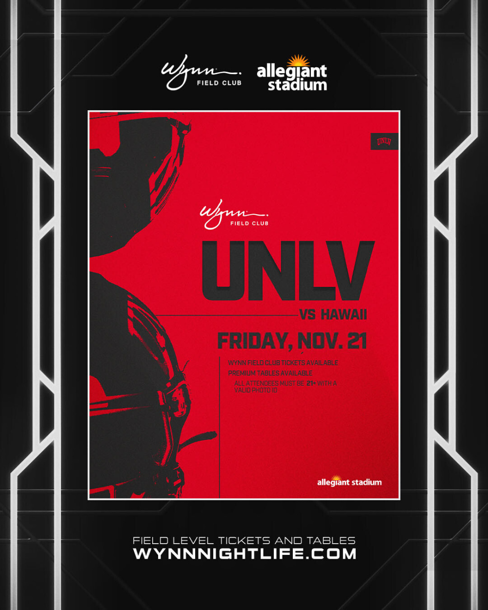 Hawaii vs UNLV NCAA Football at Wynn Field Club Las Vegas thumbnail