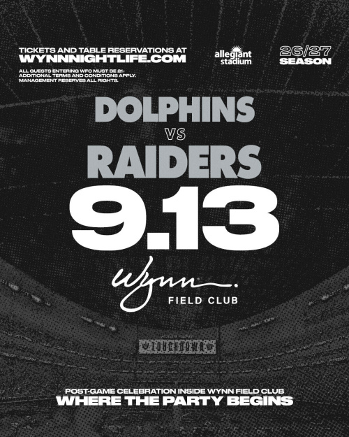 Dolphins vs Raiders - Flyer