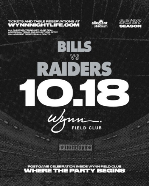 Bills Vs Raiders event flyer