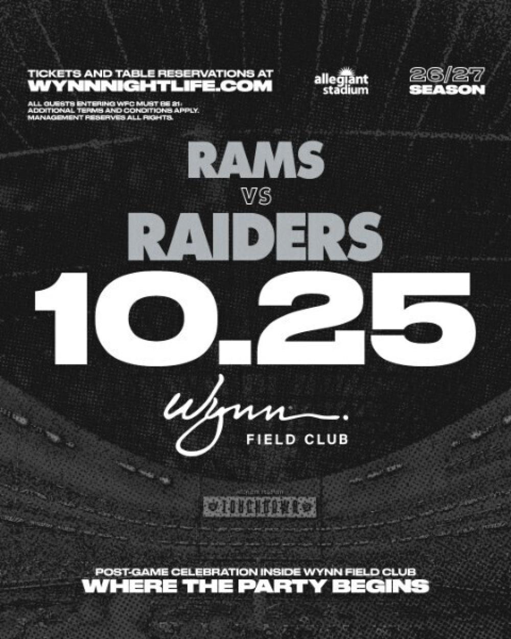 Rams vs Raiders at Wynn Field Club Las Vegas thumbnail