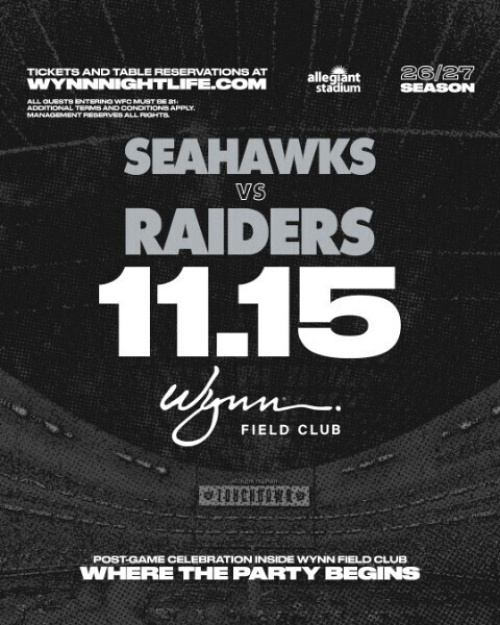 Seahawks vs Raiders event flyer