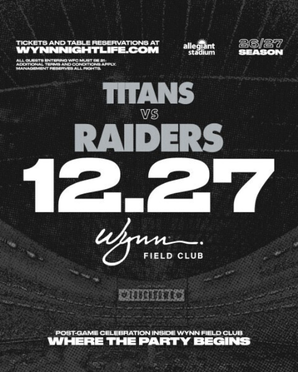 Titans vs Raiders at Wynn Field Club Las Vegas thumbnail