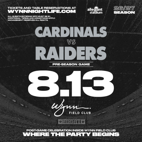Preseason - Arizona Cardinals at Las Vegas Raiders - Flyer