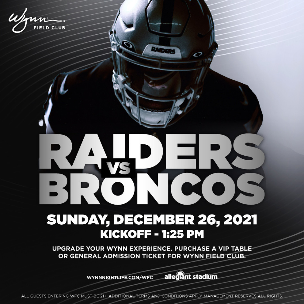 Raiders vs Broncos at Wynn Field Club Las Vegas thumbnail