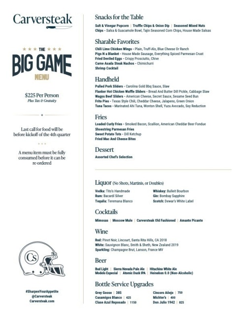 Flyer: Big Game Viewing Party