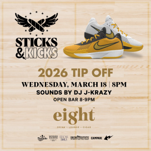 Flyer: STICKS & KICKS: 2026 TIP OFF + COLLEGE HOOPS FIRST 4