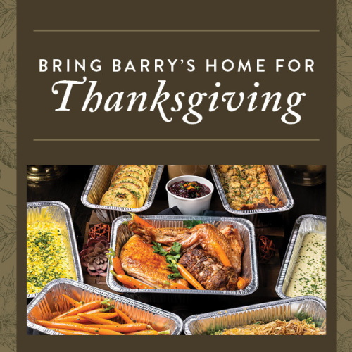Barry's Thanksgiving To-Go Meals - Flyer