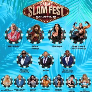 Flyer: SLAM FEST - WRESTLEMANIA 42 VIEWING PARTY