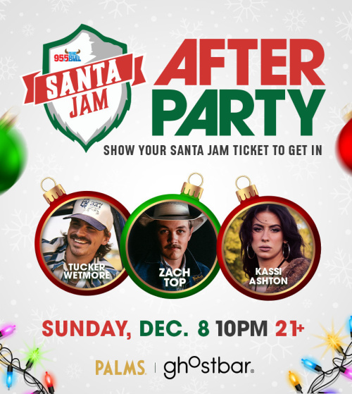 Flyer: SANTA JAM AFTER PARTY featuring Tucker Wetmore, Zach Top, and Kassi Ashton