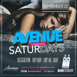 Avenue Saturday, Saturday, September 22nd, 2018