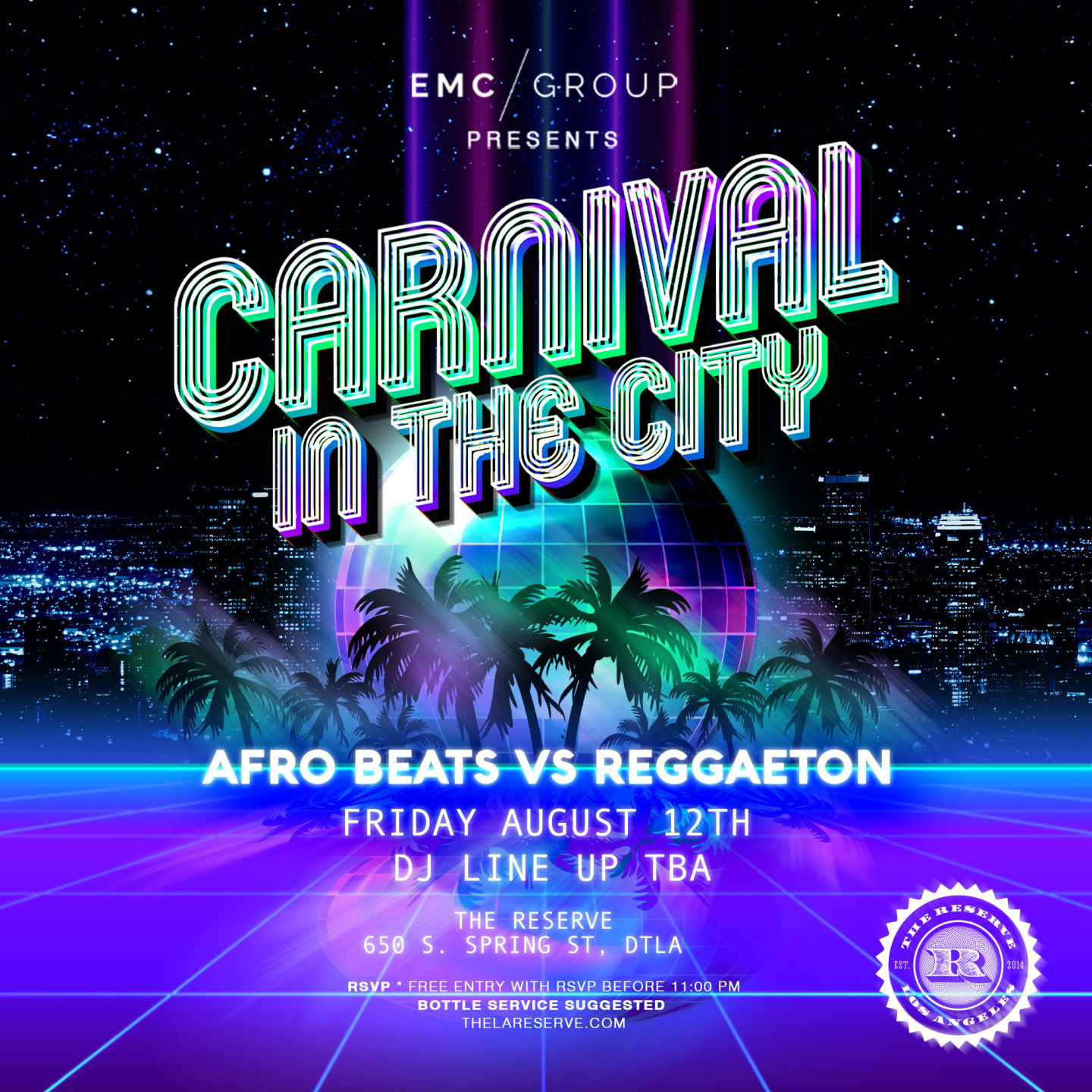EMC Presents: Carnival in the City Afrobeats vs Reggaeton