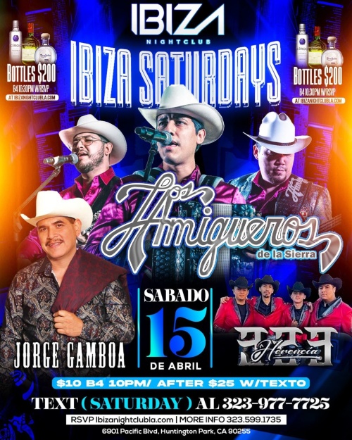 LOS AMIGUEROS - JORGE GAMBOA - HERENCIA - Ibiza Nightclub LA