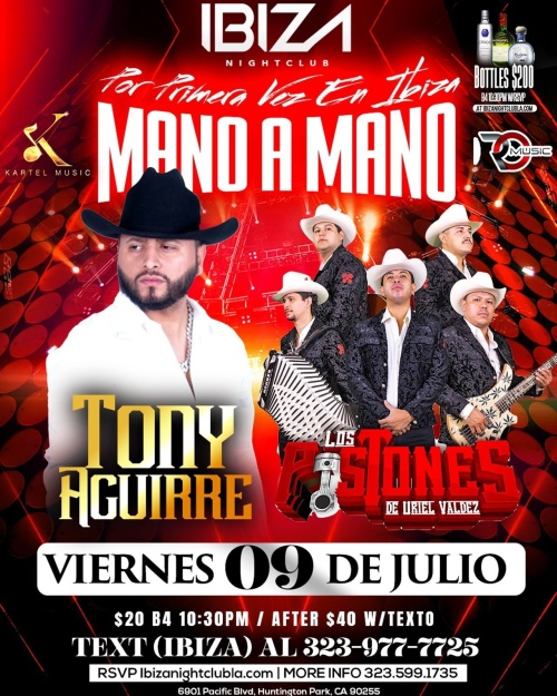 TONY AGUIRRE - LOS PISTONES - Ibiza Nightclub LA